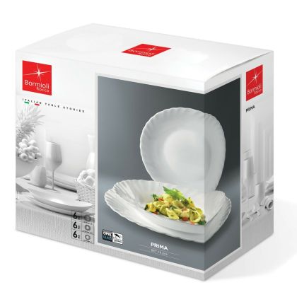 Set farfurii 18 pcs opal alb prima
