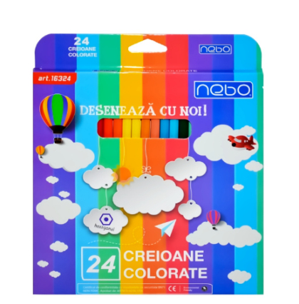 Creioane color hexagonale set 24 16324 nebo