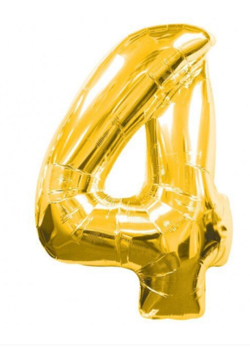 Balon folie auriu cifra 4 76cm