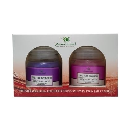 Set 2 lumanari parfumate Fresh Lavender + Orchard Blossom