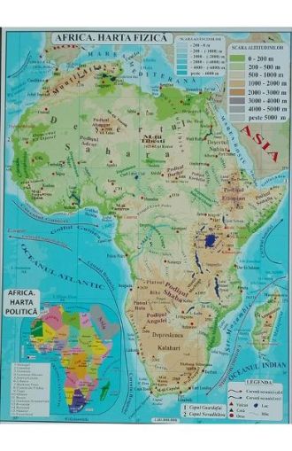 Harta fizica Africa/Australia