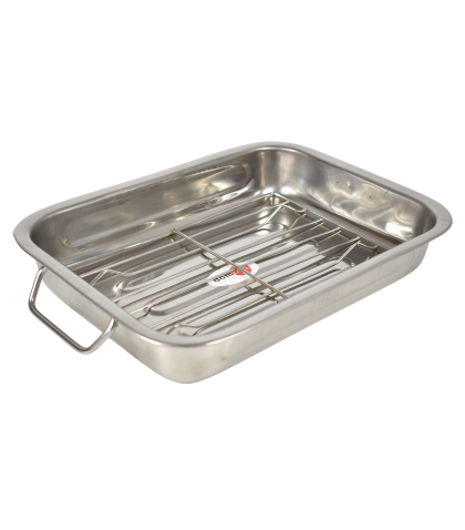 Tava cuptor inox cu gratar 30x22cm domotti 81230