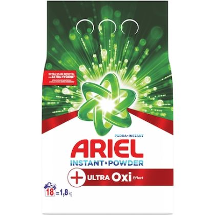 Detergent de rufe pudra Ariel +Ultra Oxi Effect 1.8 kg, 18 spalari