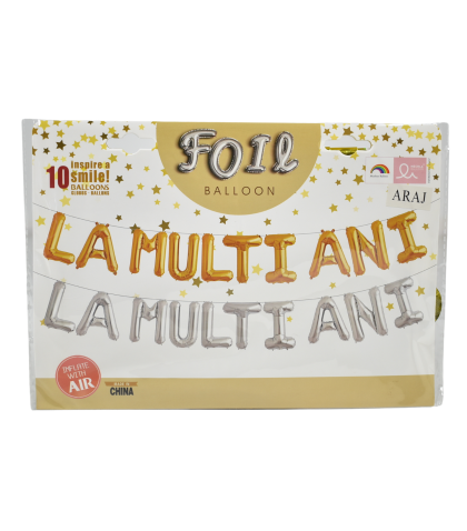 Set litere din aluminiu auriu la multi ani