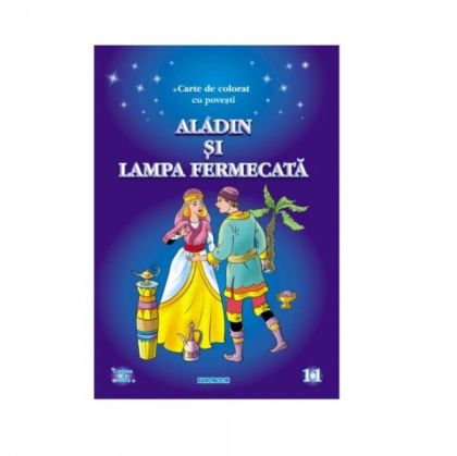 Carte de colorat cu povesti aladin si lampa fermecata a4
