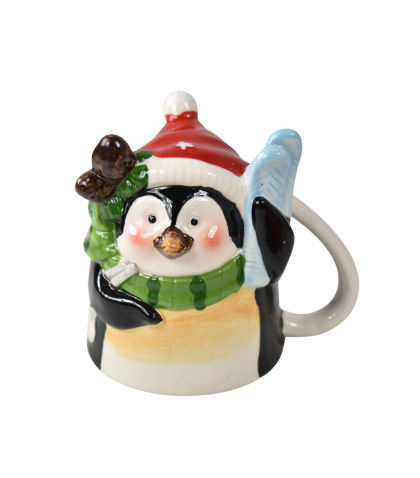 Cana termica figurina upside down pinguin cu fular verde 320