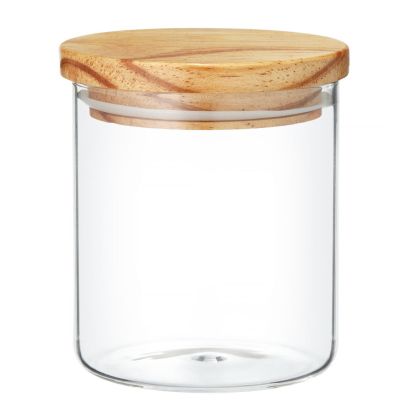Borcan sticla 675ml cu capac lemn nordic 37589