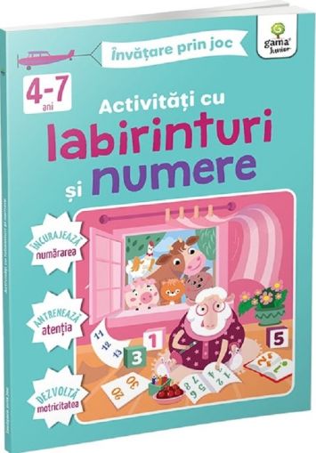 Activ cu labirinturi si numere 4-7 ani/invatare prin joc