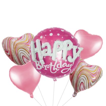 Balon folie aluminiu happy b-day roz tz-s5027
