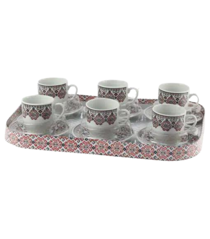 Set 6 cesti cu farfurii ceramica motiv traditional 382049