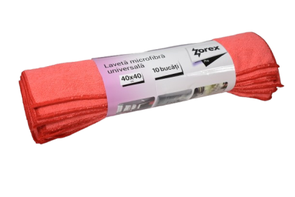 Lmp4040rosu-zorex pro lavete microfibra 10/set 40x40cm