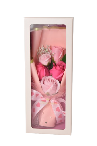 Aranjament floral din flori de sapun r40