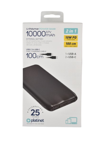 Platinet pb 10000mah pmpb1010b 12w 2usba 460