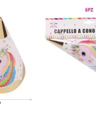 Coif party unicorn 13x20cm 6/set gd0174