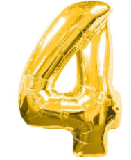 Balon folie auriu cifra 4 76cm