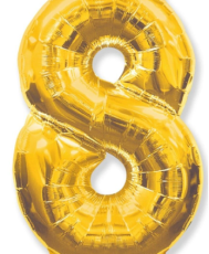 Balon folie auriu cifra 8 76cm