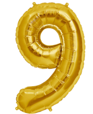 Balon folie auriu cifra 9 106cm