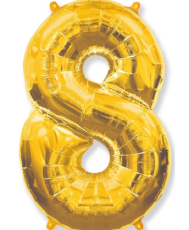 Balon folie auriu cifra 8 106cm