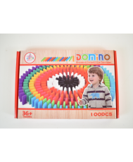 Domino de lemn colorate 100 piese zx-018