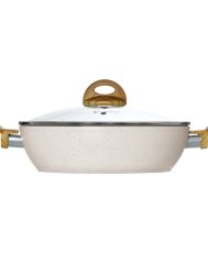 Tigaie adanca cu capac 28cm cu inv.Efect de piatra nat 80037