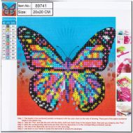 Kit mozaic cu pietre acrilice 20*20 fluture centrum 89741