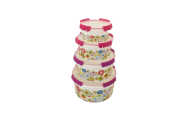Set 4 caserole rotunde, din plastic