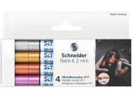 Marker metalic schneider paint-it 011 2mm 4buc/set pmk039