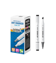 Marker cu 2 capete 6mm/3mm negru s-cool sc1846
