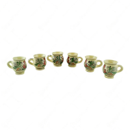 Cani mici din ceramica de corund pictat cu motive populare 6cm