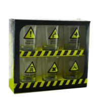 Set 6 pahare sticla 35ml warning signs
