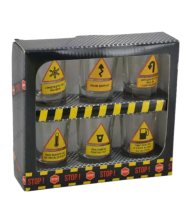 Set 6 pahare shot din sticla road signs 35 ml