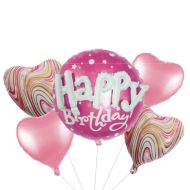 Balon folie aluminiu happy b-day roz tz-s5027