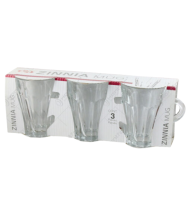 Set 3 cani din sticla zinnia 175 ml