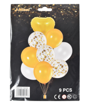 Set baloane (8buc+1buc inima) auriu/ivory n002