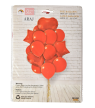 Set 16 baloane folie si latex rosu f-069