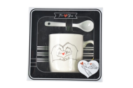 Cana cu lingurita din ceramica love for you 7 cm 23160