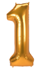 Balon folie auriu cifra 1 76cm